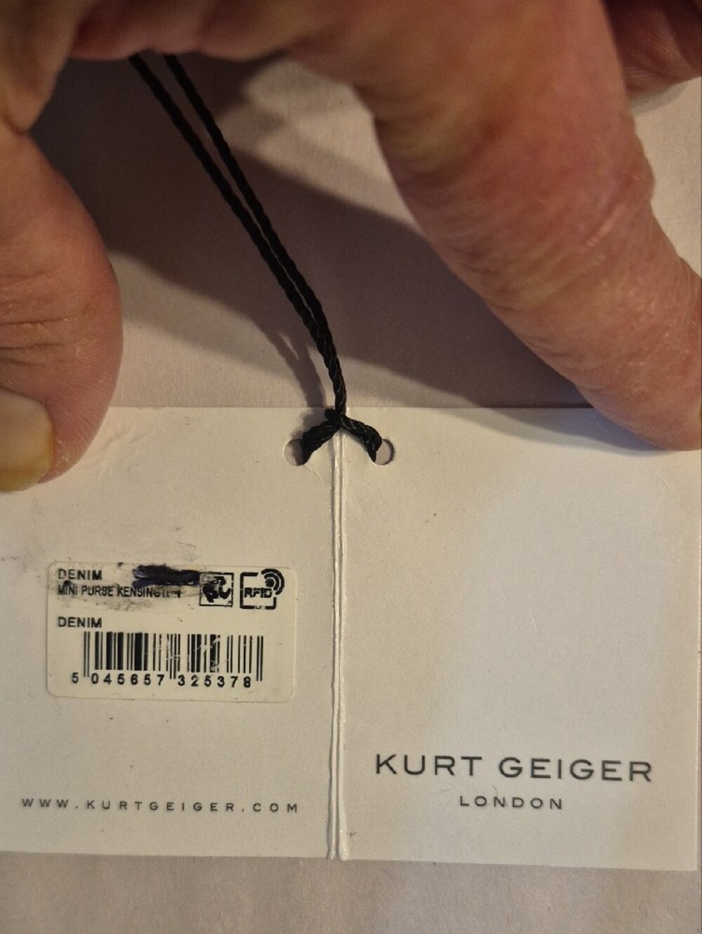 Kurt Geiger Blue Denim Woven Minaudière with Gold Bee Clasp - Picture 8 of 8